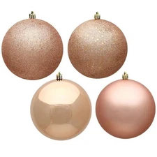 Vickerman N590758 Rose Gold 4 Finish Assorted Ball Ornament  2.75 in. - 20 pe...