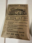 NOS Jay Zee Mfg Antique Automobile Positive Child Safety Lock Wethersfield CT US
