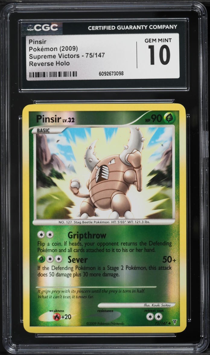 Pinsir Supreme Victors Reverse Holo Pokémon TCG 75/147 CGC GEM MINT 10 POP 3