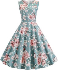 Dresstells Schönes Damenkleid, Swing-Vintage-Cocktailkleid mittellang M