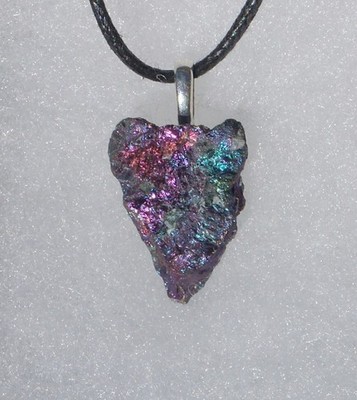 Peacock Ore aka Bornite Stone Free Form Crystal Pendant Necklace Small