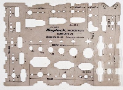 1970s engineering drawing KAYLOCK ANCHOR NUTS #2 Hardware Design KAYNAR Microdot