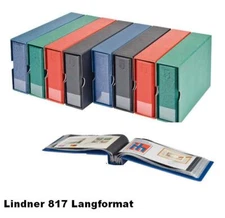 FDC-Album Lindner 817-R Wine Red Long Format 240x125mm For 100 Letters FDC