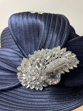 Original Ben Marc Church Or Derby Hat Navy Blue. Unique and Beautiful.