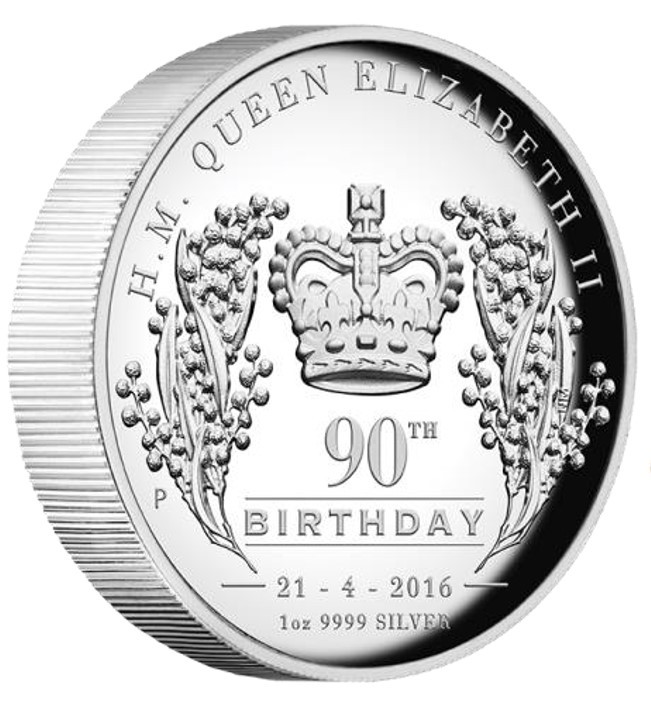 AUSTRALIA 2016 Queen Elizabeth II 90th Birthday 1oz Silver High