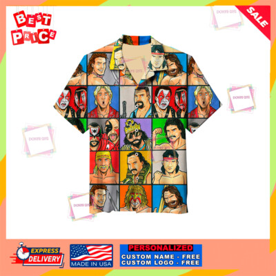 Wrestling Photo Of Famous wrestler Golden Era Macho Snake...Hawaiian Shirt S-5XL