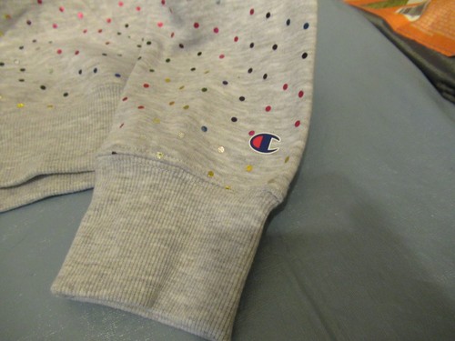 P37) Champion Girls Gray Polka Dot Hoodie 14/16 - Picture 2 of 7