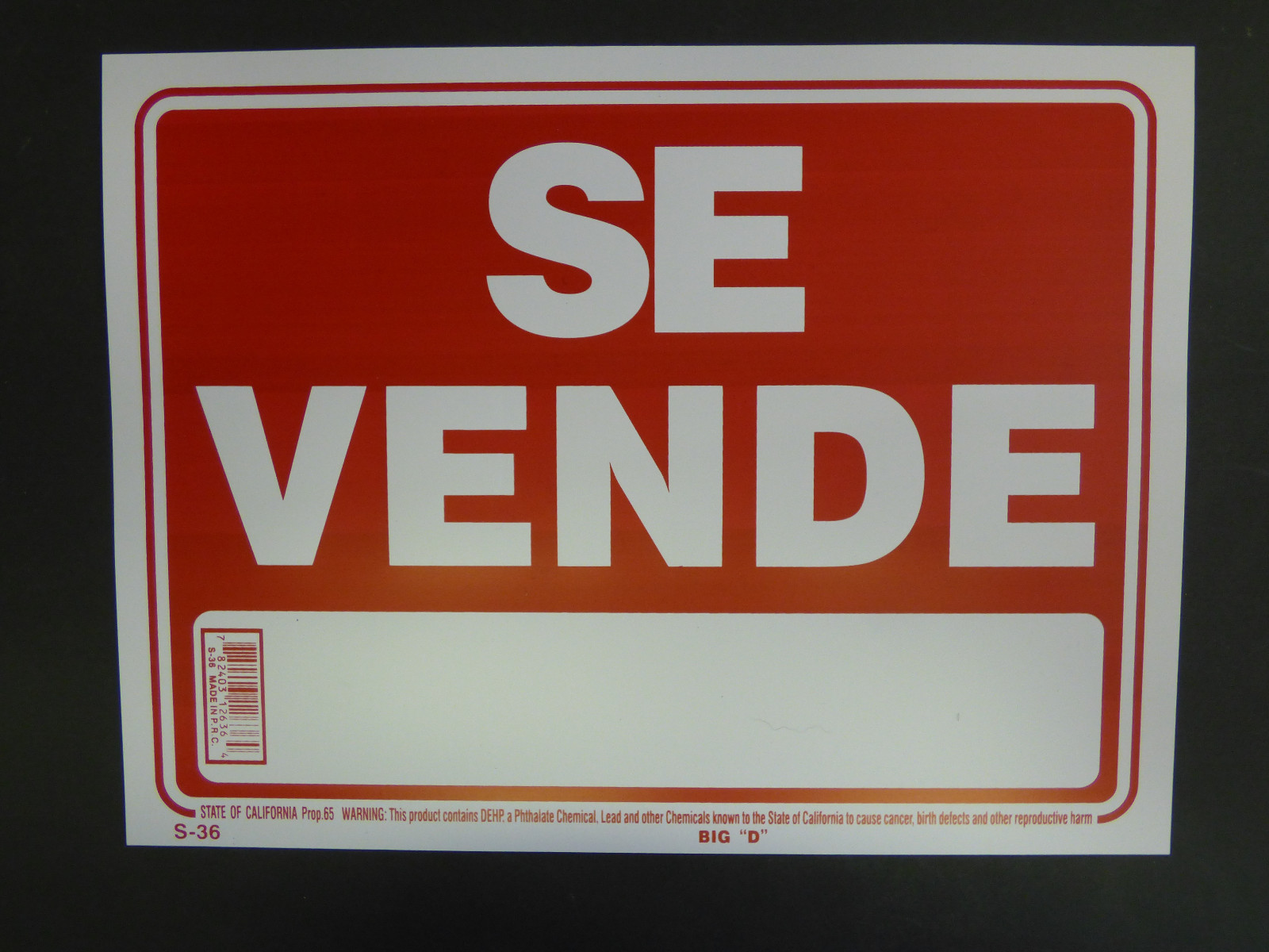 SE VENDE FOR SALE SIGN NICE RED SIGN NEW Fast Free Shipping NEW 9x12 S36