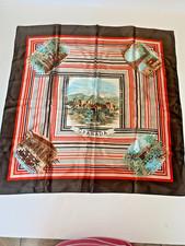 Vintage Scarf Italy Womens Fashion Accessory Buildings Scenery Scarves