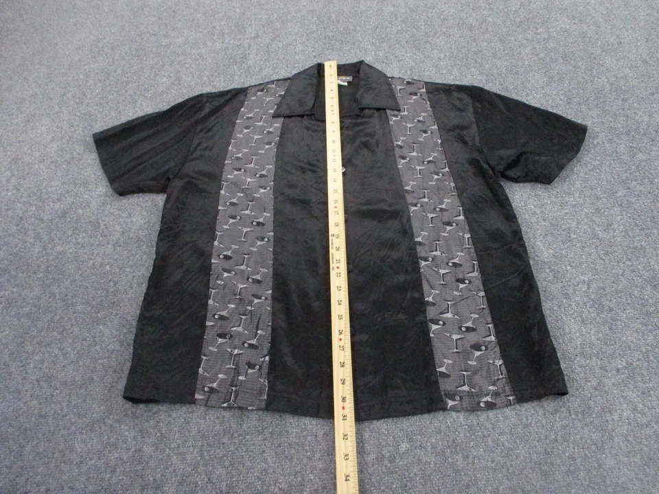 Vintage Pop Icon Shirt Adult XL Black Martini Vacation Loose Relaxed Camp Mens - Image 3 of 4