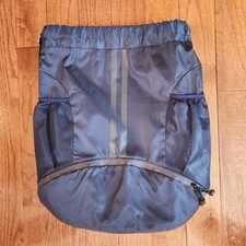 Drawstring Backpack Water Resistant String Sack Divided Inside Zipper Shoe Area