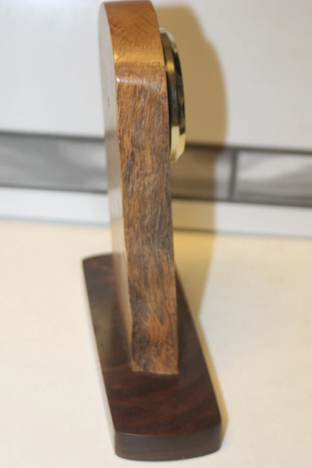 Handmade as gift curly white oak and knuckle walnut clock base - Image 3 of 4