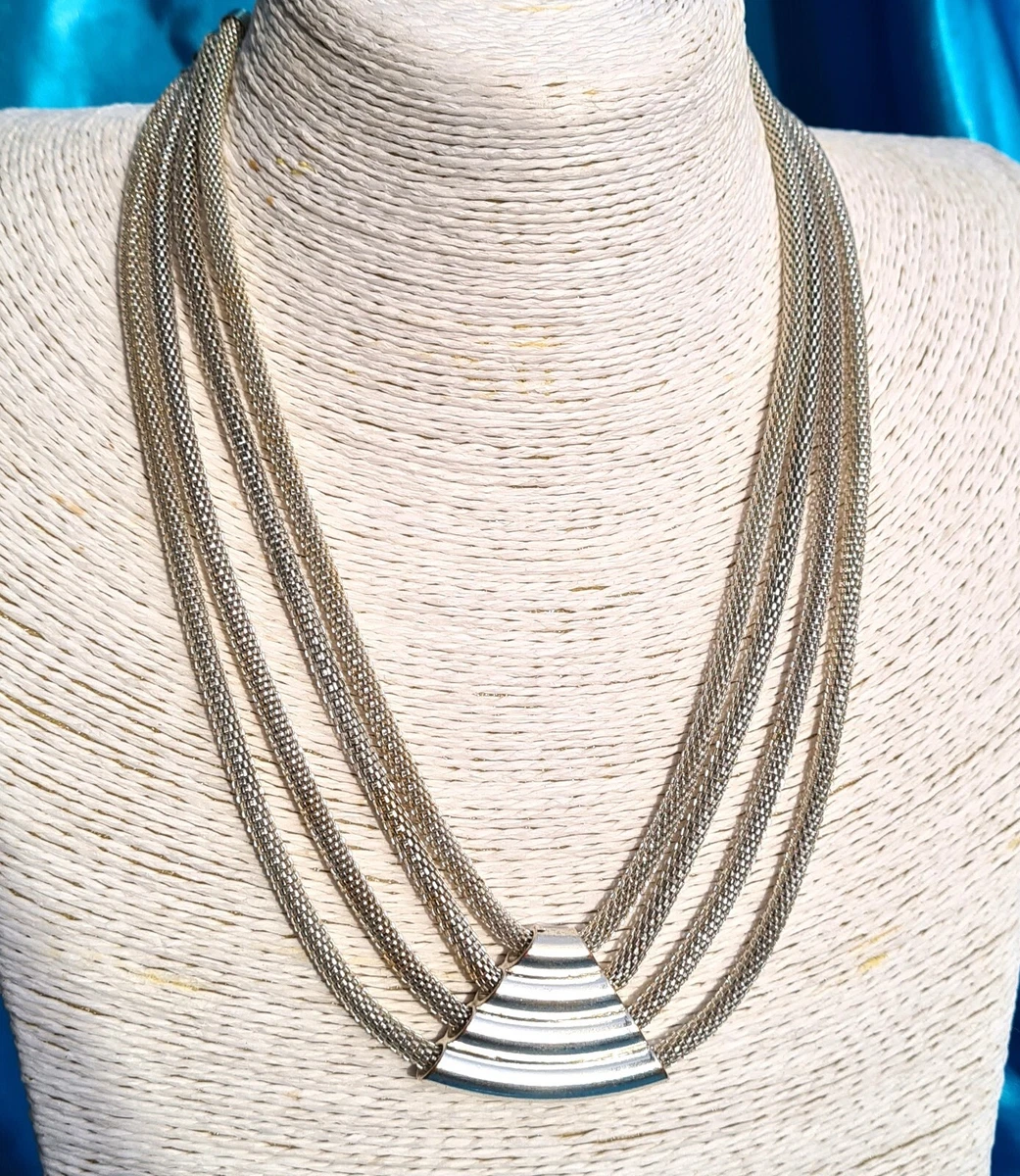 Silver mesh necklace shop