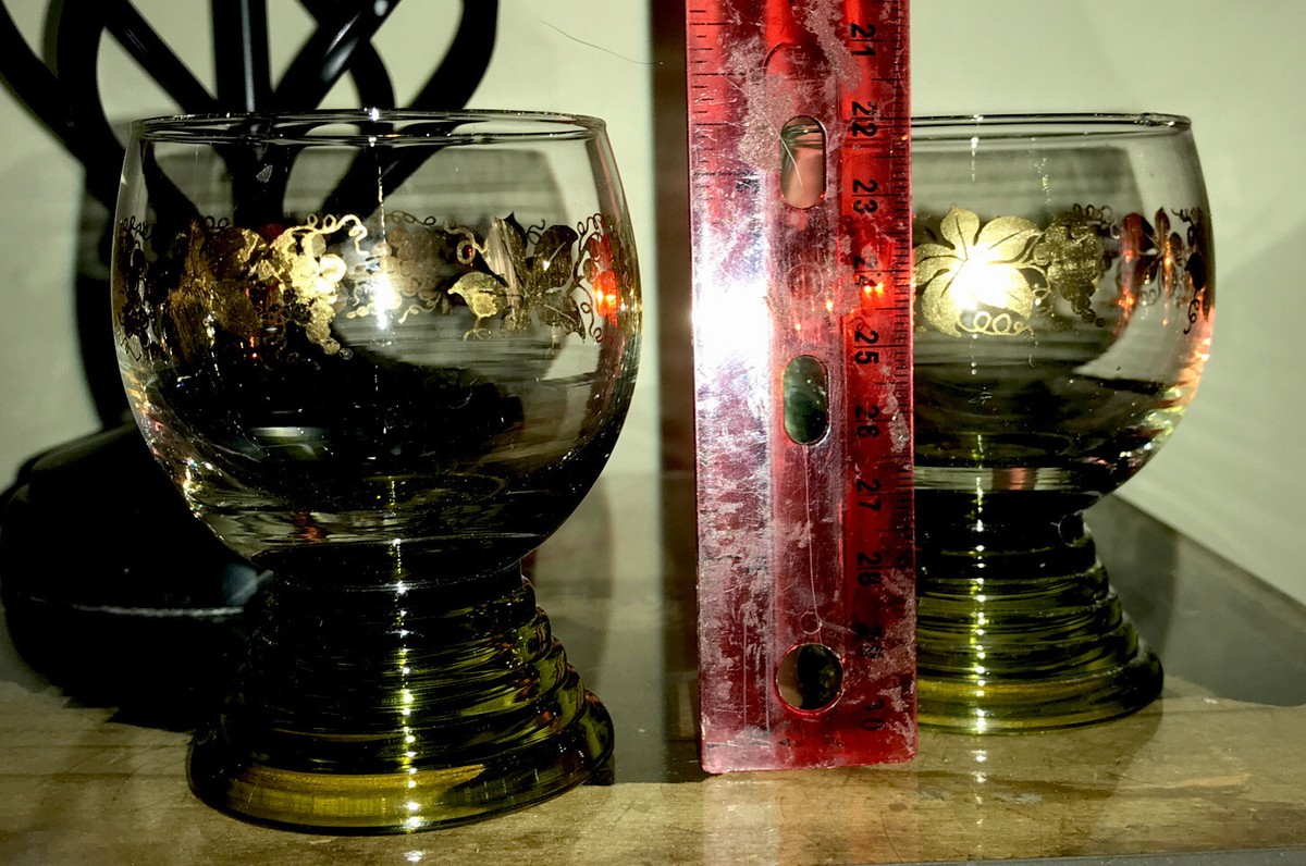 Vintage Beehive Stemmed Olive Green 3.5