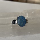 Opal and Sapphire Sterling Silver Ring Size 5.75 — photo 5
