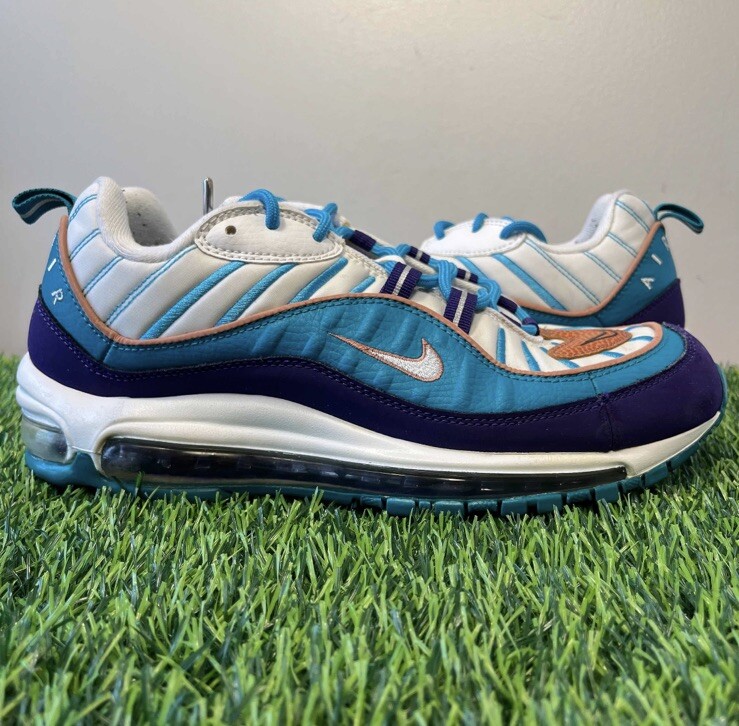 Nike Air Max 98 Spirit Teal 2019 Hornets Blue Size 9 Sneakers
