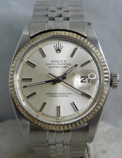 Rolex Datejust 1601 SS 18k Solid Gold Bezel Vintage 1969 Mens Watch...36mm