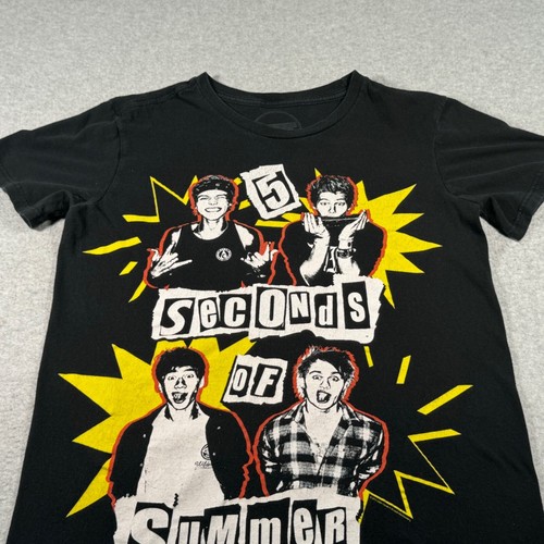 5 Seconds of Summer Shirt Adult Small Black Australian Pop Rock Band Music Tour - Picture 3 of 6