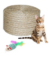 Sisal Rope 40m (131ft) x 6mm | Cat Scratcher Replacement Rope - 1 Free Toy incl