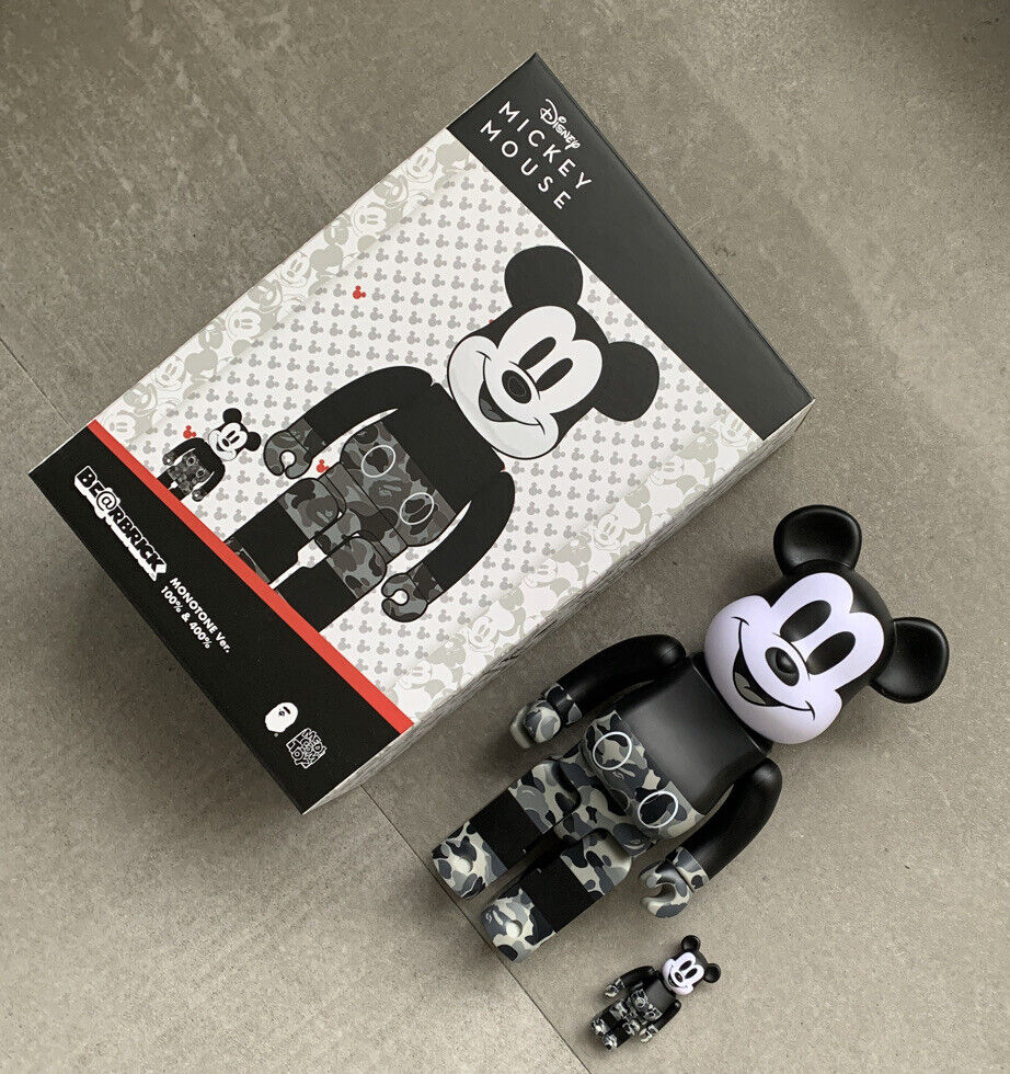 Medicom Toy BE@RBRICK BAPE(R) MICKEY MOUSE MONOTONE Ver. 100 Medicom Toy BE@RBRICK BAPE(R) MICKEY MOUSE MONOTONE Ver. 100