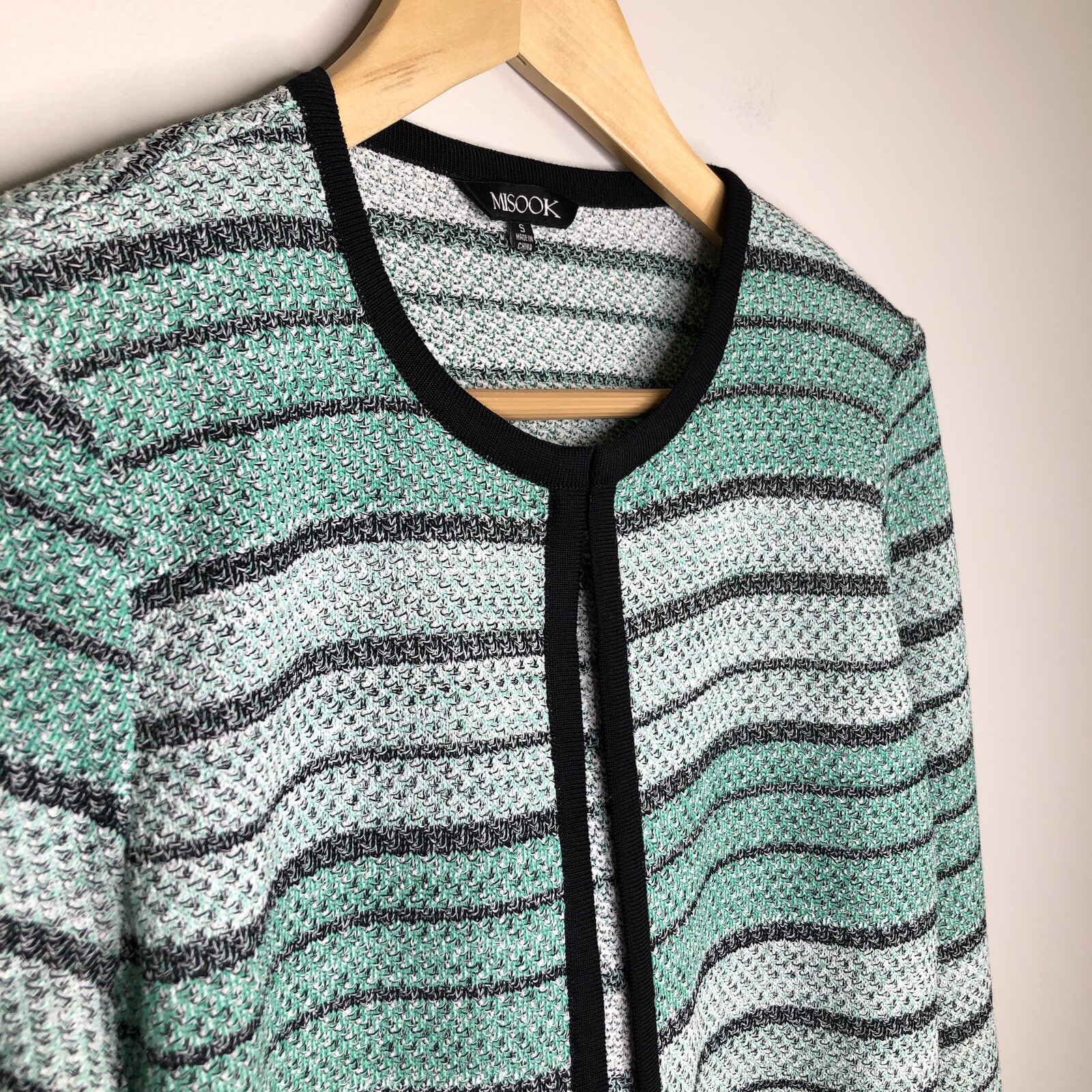 Misook Knit Striped Jacket Small - image 3