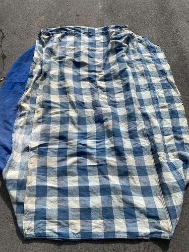 Tissu Coupon Ancien a Carreau XVIIIeme Linge Vêtement Époque Toile Matelas - Imagen 2 de 10