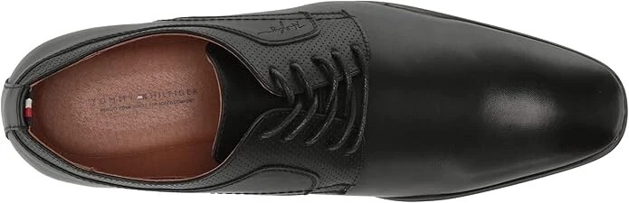 Zapatos de vestir para hombre Tommy Hilfiger Soli negros con cordones tacón espuma viscoelástica punta almendra Foto 3 de 4