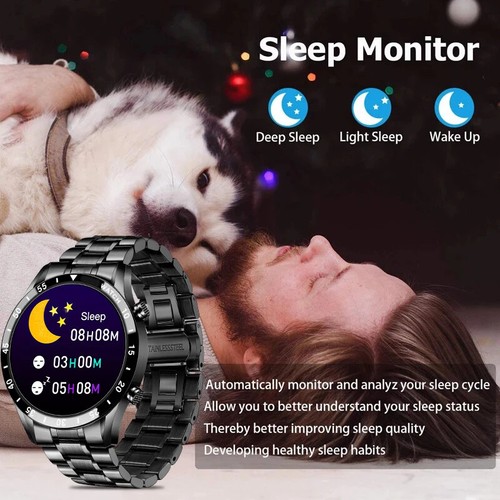 390*390 Men's Smart Watch Luxury Steel Band Heart Rate Blood Pressure Monitor - Picture 6 of 26
