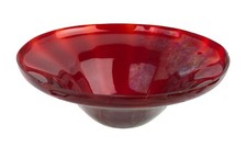 Vintage Ruby Red Art Glass Centerpiece Bowl Flared Wide Rim 10 x 4"
