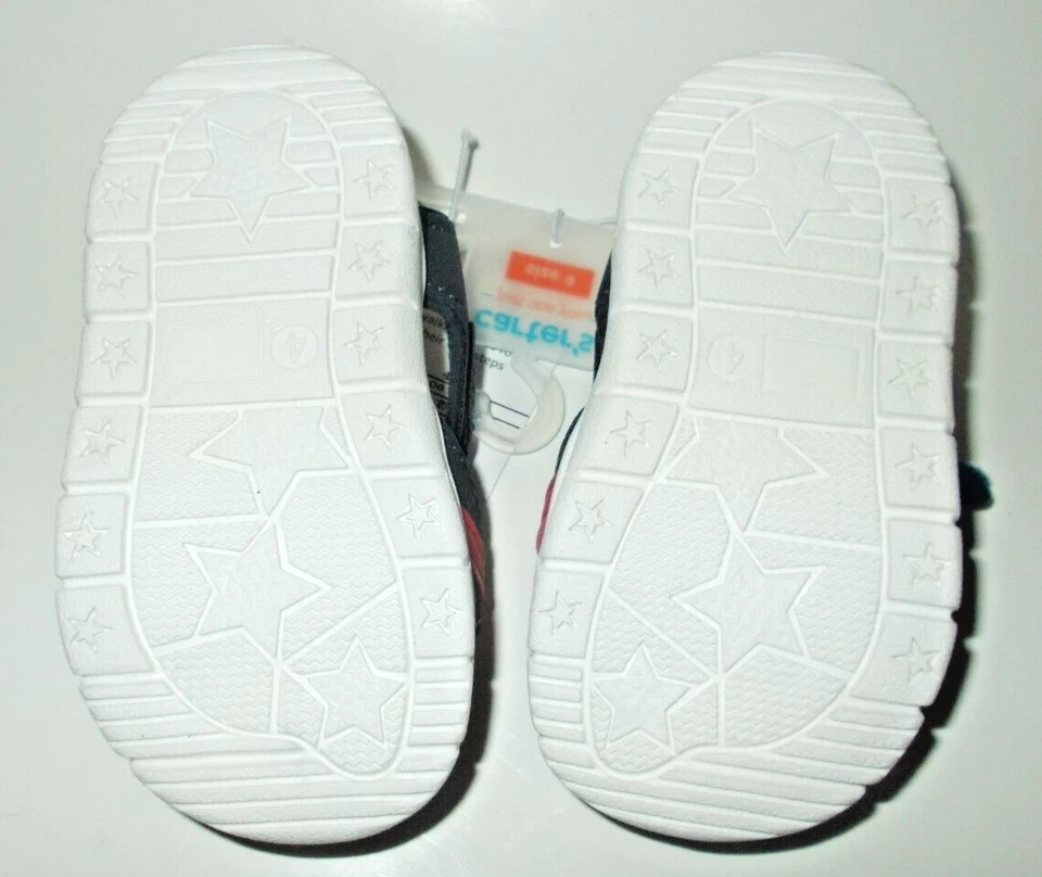 Sandalia para caminar con punta cerrada para bebé talla 4 azul/rojo/blanco Carters niño pequeño EE. UU. Foto 3 de 3