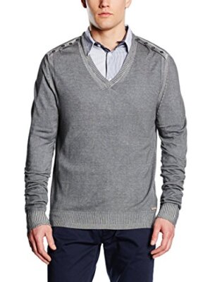Guess Herren Pullover Sweatshirt Langarm, Grau, L