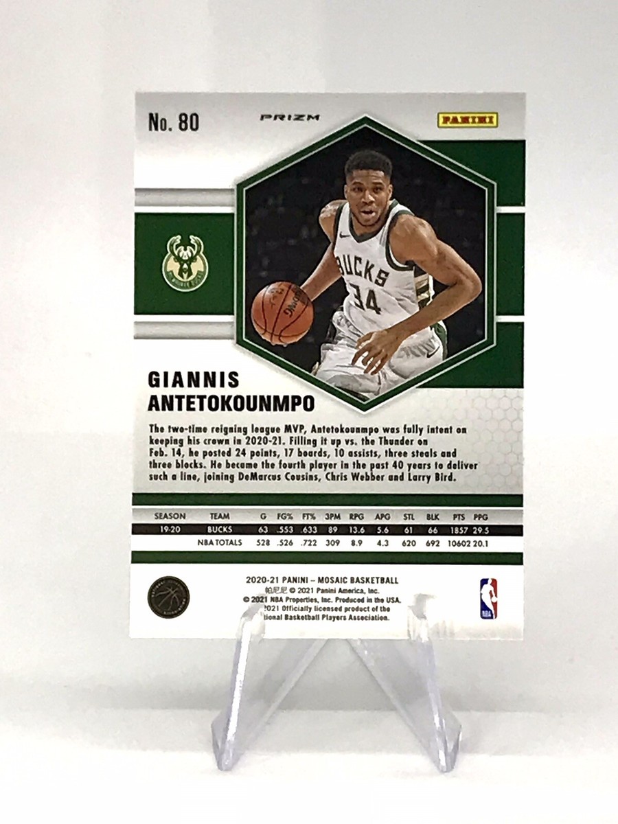 2020-21 Panini Mosaic Reactive Orange Giannis Antetokounmpo Bucks