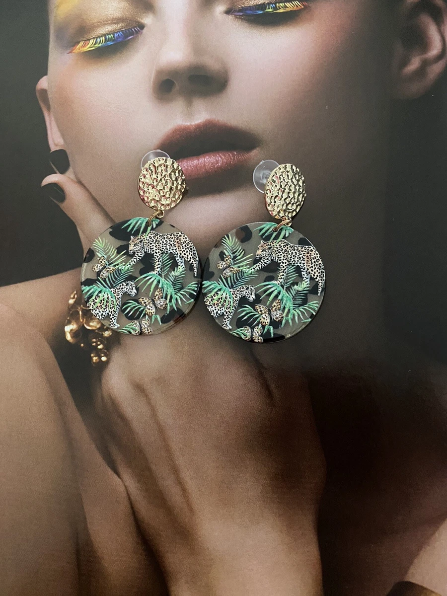 Leopard statement hotsell earrings