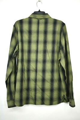 Ovadia Sons Mens Green Plaid Long Sleeve Button Down Shirt