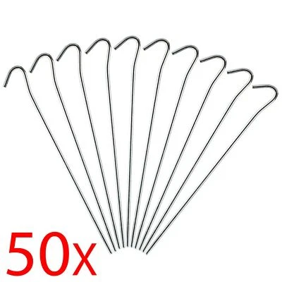 PARKLAND 50 X Tent Pegs Galvanised Metal Steel Camping Canopy Gazebo Pond Netting Awnings
