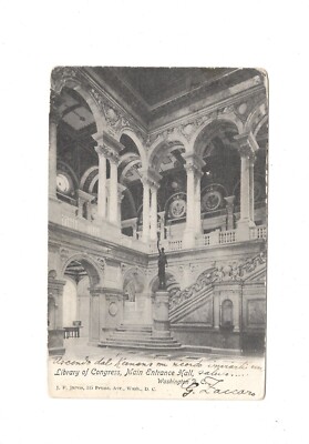 AK Ansichtskarte Library of Congress / Main Entrance Hall / Washington D.C. 1904