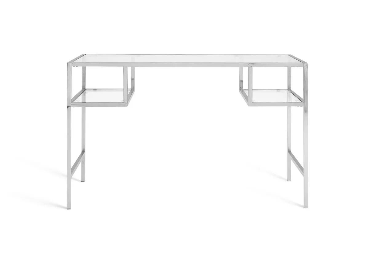 Tallie Metal and Glass Desk Silver