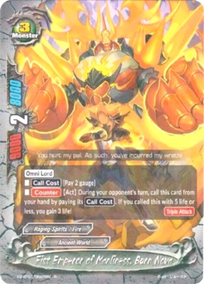 Future Card Buddyfight Fist Emperor of Manliness, Burn Nova X2-BT01/0027EN R
