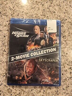 New Sealed 2 Movie Collection Hobbs & Shaw Skyscraper Blu-ray No 