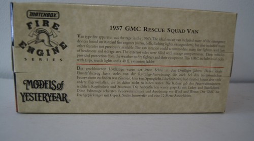 MATCHBOX MODELS OF YESTERYEAR 1937 GMC RESCUE SQUAD VAN #YFE10-M NEW IN BOX - Picture 10 of 11