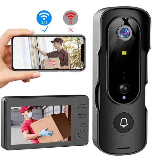 Wireless Video Doorbell Camera with Monitor Two Way Voice Video Intercom System - Picture 1 of 9