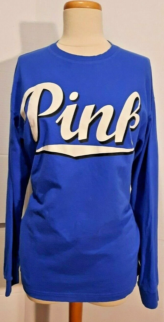 victoria-secret-vs royal large script long sleeved sweatshirt