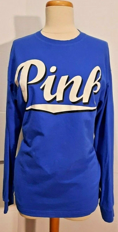 victoria-secret-vs royal large script long sleeved sweatshirt
