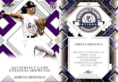 ADRIAN AREIZAGA Rookie 2023 Leaf Perfect Game National Showcase #103 PURPLE