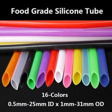 0.5mm to 25mm ID x 1mm to 31mm OD Food Grade Silicone Tube Tubing High Temp Hose
