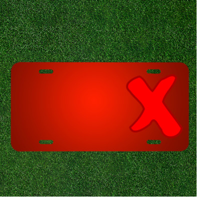 Custom Personalized License Plate With Add Names To Cross Red Button Failure