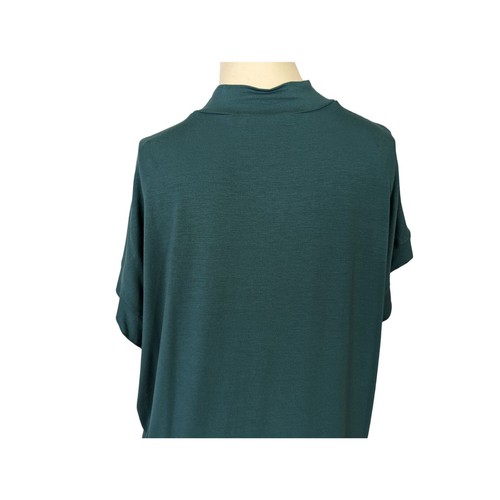 Eileen Fisher mock neck wedge lightweight viscose jersey green top S/P - Picture 9 of 12
