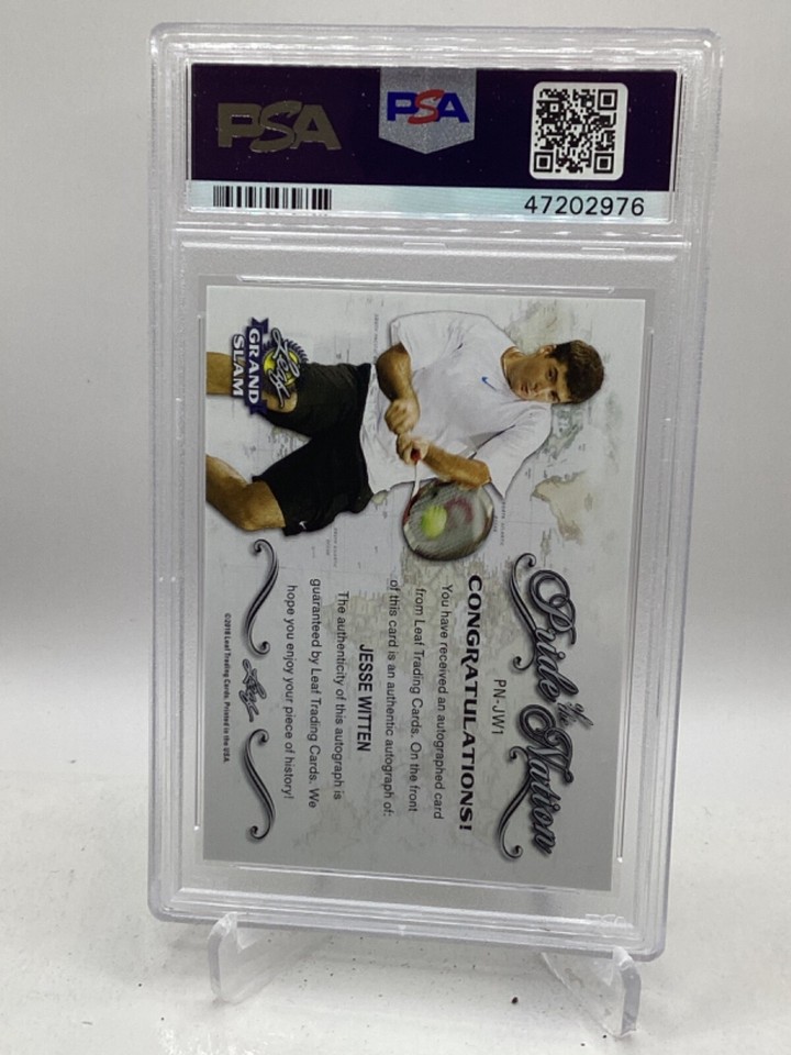 2018 Leaf Grand Slam Tennis Pride Nation Blue Auto /25 Jesse Witten PSA ...