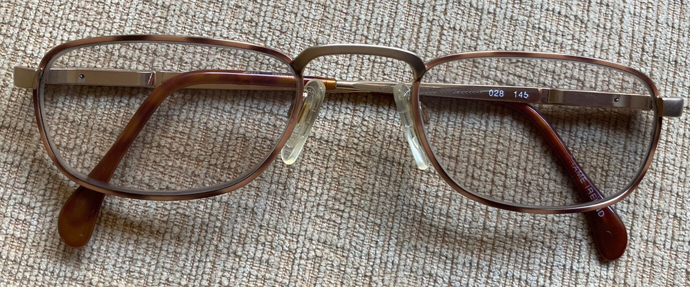 Vintage RARE Tura 028 Gold Tortoise Metal Eyeglasses Frame Ireland