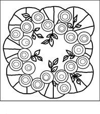 Rug Hooking Pattern "DOILEY PILLOW" on natural linen